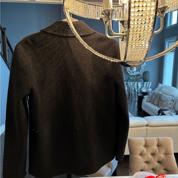 Jones, New York collection, black leather and wool mix, jacket, blazer size med - Picture 11 of 17